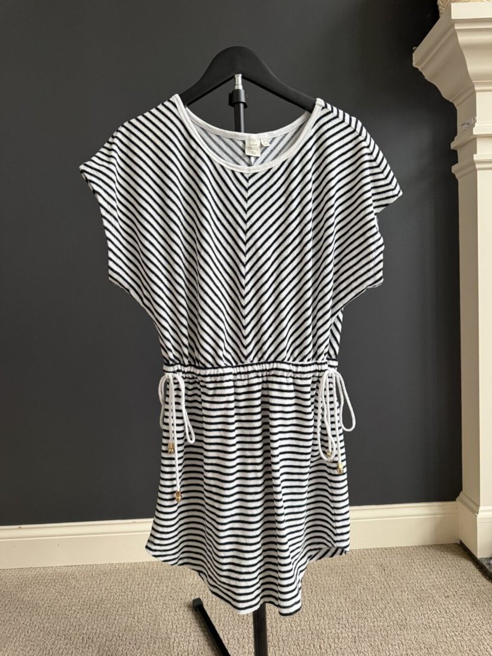 Saint Tropez West Navy White Striped Terry Romper Size M